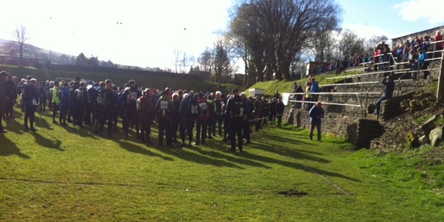 Setting off on the Ingleton Fellsman Race right behind the cottage